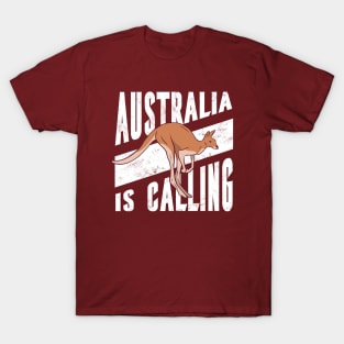 Australia Is Calling // Cute Cartoon Kangaroo T-Shirt